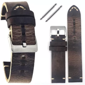    Cinturino per orologio vintage in pelle Tekla T-076.02 da 22 mm