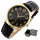  OROLOGIO DA UOMO LARY PERFETTO + SCATOLA + numeri INCISI, classica pelle nera