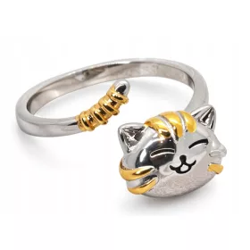  CUTE CAT - anello antistress in argento