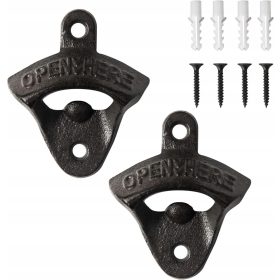    Apribottiglie da parete in ghisa da 2 pezzi, vintage rustico