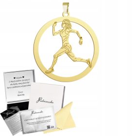    Ciondolo corridore velocista in oro 925 gioielli regalo INCISIONE GRATUITA