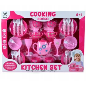    SERVIZIO DA TÈ GRANDE SERVIZIO CAFFÈ ROSA PER BAMBINI PIATTI PER BAMBOLE