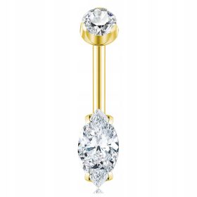  ANELLO DA PIETRA IN TITANIO ORO CON ZIRCONI 1.6/10