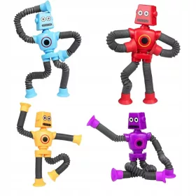    4 x Tubo LED robot Tubi a ventosa sensoriale antistress con luce