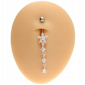    ORECCHINI PER LA PENCIA in ARGENTO AG 925 con ZIRCONI bianchi 1.6/10/5+10x36 mm