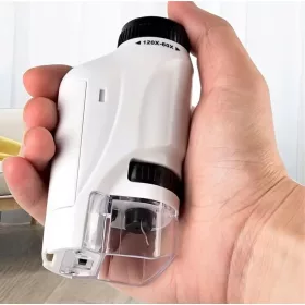    MICROSCOPIO TASCABILE PER BAMBINI E GIOVANI - ZOOM da 60x a 120x LUCE LED