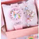  Confezione regalo con braccialetto per orologio unicorno per ragazze