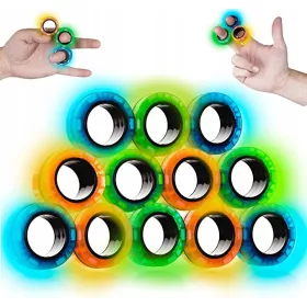  12 pezzi di giocattoli magnetici con anelli di fidget