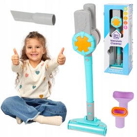    ASPIRAPOLVERE VERTICALE GIOCATTOLO PER BAMBINI, INTERATTIVO, ACCESSORI, 4 FINE
