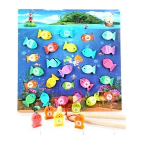  Aga Gioco di pesca in legno con magneti Montessori
