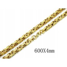    Catena da uomo in acciaio chirurgico, trama in oro reale, 60 cm, 4 mm, nuova