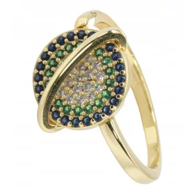    ANELLO IN ORO CON ORBITA, antistress girevole, in acciaio chirurgico