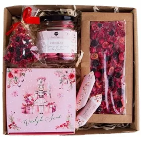    CESTINO REGALO SCATOLA DI NATALE REGALO Set rosa di dolci REGALO
