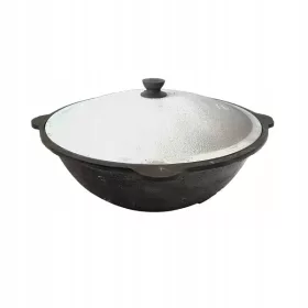    PENTOLA IN GHISA 12L CON COPERCHIO ORIGINALE PRODOTTO IN UZBEKISTAN!
