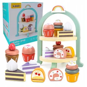    PIATTO IN LEGNO PER BAMBINI SET GRANDE DI SNACK, BISCOTTI, PASTICCERIA MUFFIN