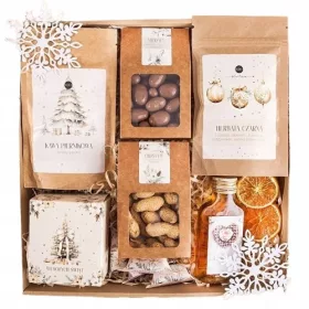  CESTINO REGALO REGALO NATALE set con caffè, tè e sciroppo