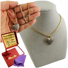    Bellissima collana a catena in oro con CUORE in oro 585 CODA DI VOLPE INCISIONE GRATUITA