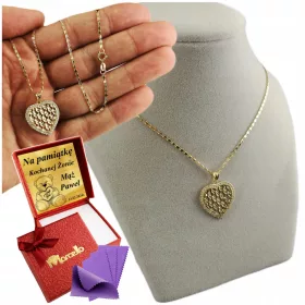    Bellissima collana a catena in oro CUORE LUCIDO in oro 585 INCISIONE GRATUITA