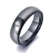  ANELLO IN CERAMICA CON ZIRCONI - NERO - 18/18.1 mm.