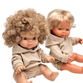    Abbigliamento per Miniland 38cm e Minikane 34cm, felpa con cappuccio e pantaloncini