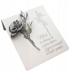   Znicz z Różą Wieczną i Personalizowanym Grawerem - Dekoracja na Cmentarz