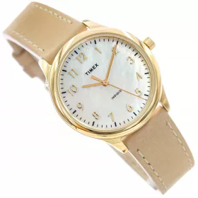    OROLOGIO TIMEX TW2W15800 EASY READER BEIGE DA DONNA CON CINTURINO ELEGANTE