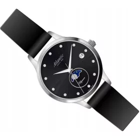    OROLOGIO SVIZZERO DA DONNA ATLANTIC 29040.41.67L ELEGANT BLACK MOON + SCATOLA