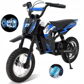    Motocicletta elettrica per ragazzi/ragazze per bambini Blu 12" 25 km/h
