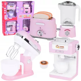    Un set di piccoli elettrodomestici per giocare: mixer, frullatore, tostapane, caffettiera ZA5204