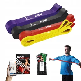    SET DI 4 ESERCIZI POWER BAND, Fasce di resistenza per allenamento, trazioni
