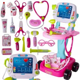   SET DOTTORE PICCOLO DOTTORE SU STETOSCOPIO ECG A RUOTA REGALO PER BAMBINI