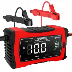   RADDRIZZATORE CARICABATTERIE INTELLIGENTE Auto 10A LiFePO4 BATTERIA LCD 12V 24V