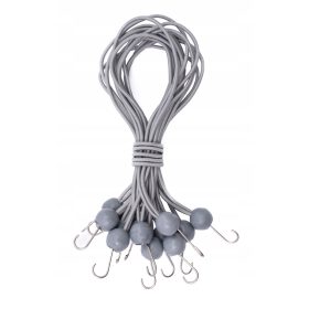   Gomma Tenditrice con Sfera e Gancio 50X (grigia 300 mm) per Tende, Teloni e Poster