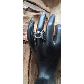    Anello argento quarzo acquamarina muschio sorprendente galleria di pizzo