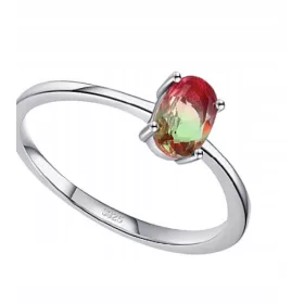  ANELLO D'ARGENTO. 925 TORMALINA