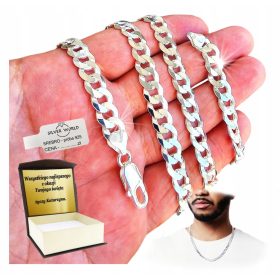    CATENA DA UOMO IN ARGENTO 925, ARMATURA LARGA, 8,4 mm, COMPLETA + INCISIONE