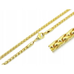    Catena da uomo e da donna, acciaio chirurgico, orecchio d'oro, rotondo, 50 cm, nuovo