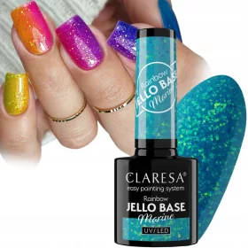    Claresa Rainbow Jello Base 5g Blu marino con pezzi di alluminio