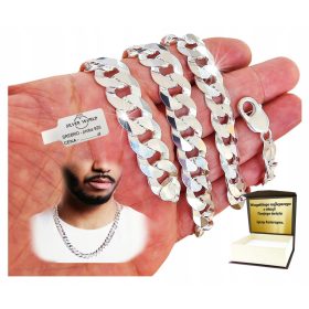    CATENA DA UOMO IN ARGENTO 925, ARMATURA LARGA, 13mm, COMPLETA + INCISIONE