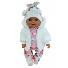    ABBIGLIAMENTO PER BAMBOLE 41-44 cm Set: PELLICCIA BIANCA + CALZINI
