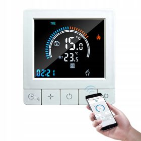    TERMOSTATO AMBIENTE LCD WIFI 16A PROGRAMMABILE con SICUREZZA BAMBINI