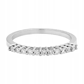   ANELLO IN ORO BIANCO 0.585 con 11 DIAMANTI 0.27ct + CERTIFICATO IGI