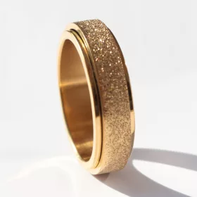    ANELLO IN ORO OPACO, anello rotante in acciaio chirurgico antistress