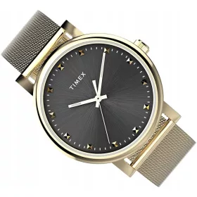    OROLOGIO DA DONNA IN ORO ALLA MODA TIMEX TW2W19500 MAGLIA IN ORO TRANSCEND - SET!