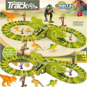    MEGA RACE TRACK XXXL AUTO DINOSAURO DINO PARK 169 pz. I DINOSAURI