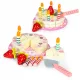  SET TORTA IN LEGNO CON CANDELE IN VELCRO FRUTTA PER BAMBINI 16 ELEMENTI