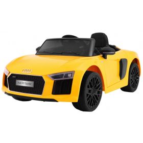    Audi R8 Spyder gialla a batteria EVA, telecomando Free Start Radio MP3 LED