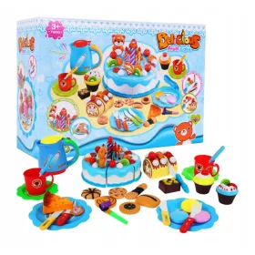  Set compleanno con torta blu 3+