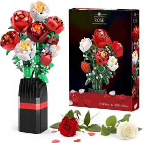    SET 'BOUQUET DI ROSE' CON VASO, 818 ELEMENTI, DECORAZIONI FIORITE ARTIFICIALI