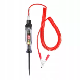    Tester digitale automatico per circuiti con testa lunga in acciaio, filo portatile, rosso, a molla